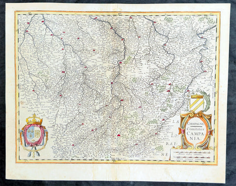 1628 Gerard Mercator & Henricus Hondius Antique Map, Champagne Region of France