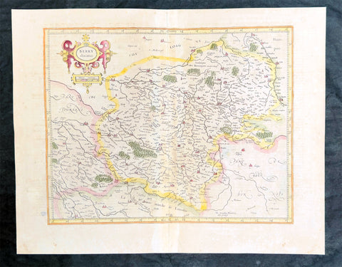 1628 Gerard Mercator Antique Map of the Berry Province of central France