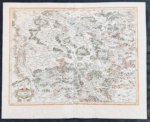 1628 Gerard Mercator Antique Map the Southern Lorraine Region of France
