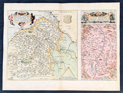 1575 Abraham Ortelius Antique Maps of Loire Valley, River & Alliers River France