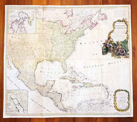 1794 Thomas Pownall & Kitchin Large Post Revolutionary War Map of North America