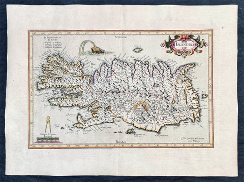1607 Mercator, Hondius & Thorlaksson Antique Map of Iceland - Islandia