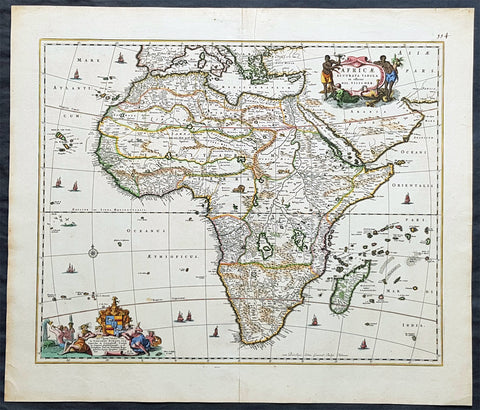 1690 Nicolas Visscher Large Original Antique Map of Africa