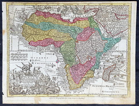 1744 Georg Mattaus Seutter Antique Map of Africa