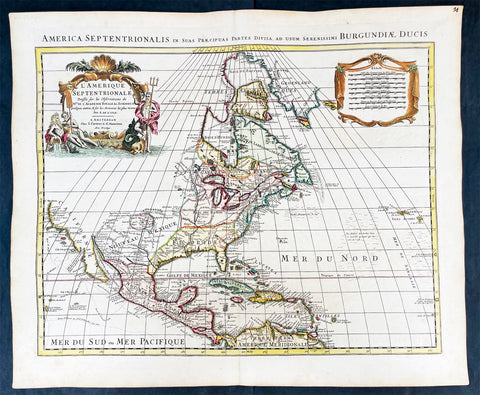 1730 Delisle and Covens & Mortier Foundation Antique Map of North America