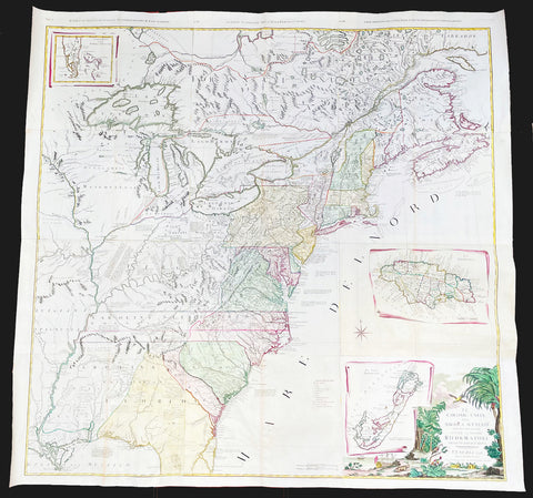 1778 John Mitchell & Antonio Zatta 12 Sheet Antique Map of North America - Rare