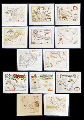 1662 Blaeu & Barlaeus Complete Set of 13 x  Antique Maps of South America