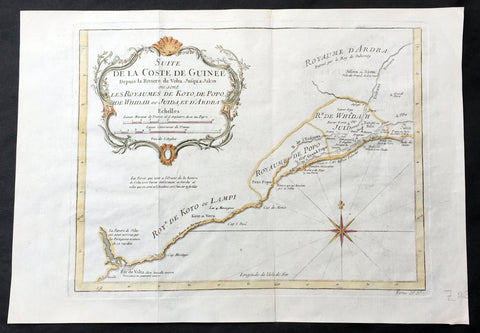 1757 Bellin Antique Map from Ghana to Togo, Benin & Nigeria in Western Africa