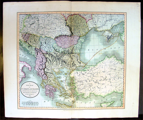 1801 Cary Antique map of Turkey in Europe - Greece, Balkans, Bosnia, Moldavia