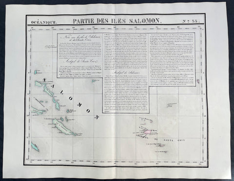 1825 Philippe Vandermaelen Large Antique Map of The Solomon Islands