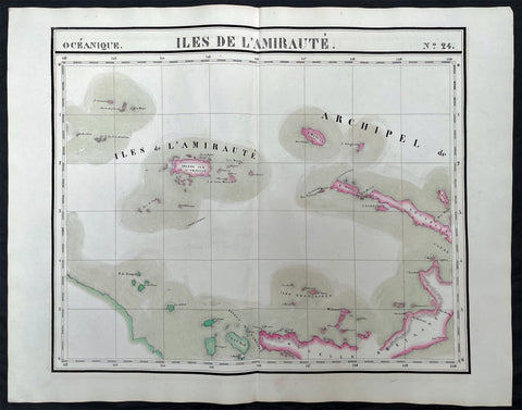 1825 Philippe Vandermaelen Large Antique Map Admiralty or Manus Islands Pacific
