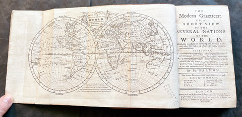 1759 Thomas Salmon Modern Gazetteer Antique Atlas with 7 Maps by Thomas Kitchin