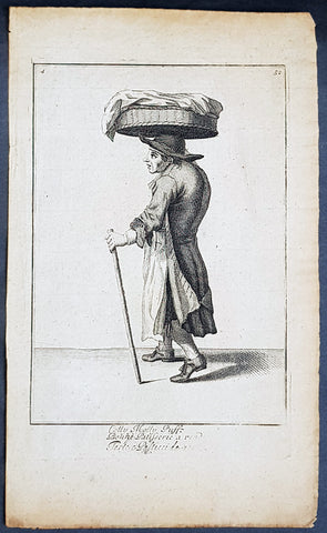 1687 Laroon Antique Print Colly Molly Puff from The Cryes of the City of London