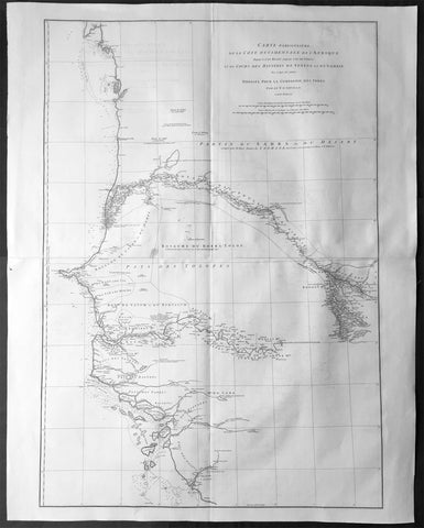 1751 D Anville Very Large Antique Map The West Coast of Africa, Slave Coast