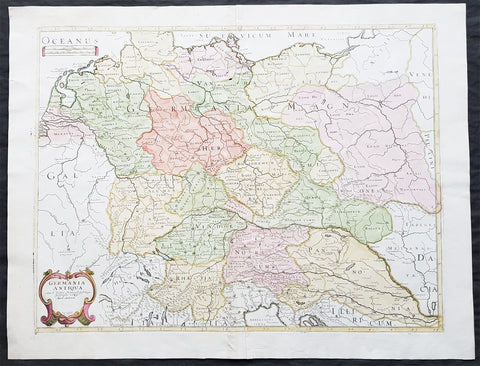 1689 Nicolas Sanson Large Antique Map of Germania & Central Europe
