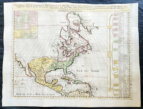 1718 Henri Chatelain & Claude Delisle Large Antique Map of North America