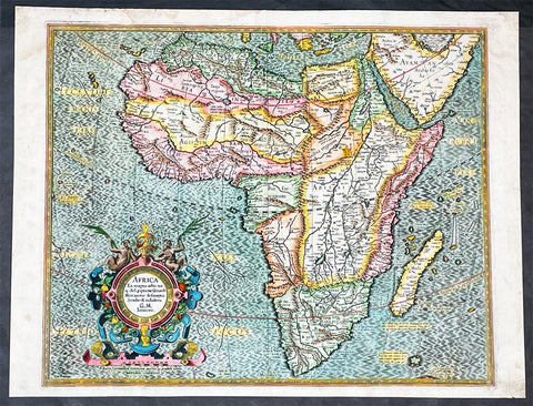 1595 Gerard Mercator Original True Rare 1st Edition Antique Map of Africa