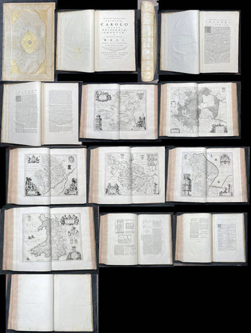 1648 Joan Blaeu Antique Rare Atlas of England & Wales - Complete 58 Maps, Magnificent