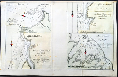1774 Cook Antique Maps Tahiti, Raiatea & Huaheine Isles French Polynesia in 1769