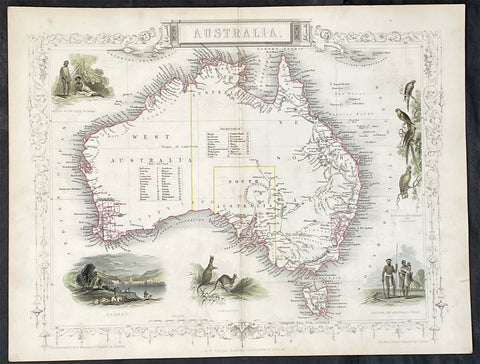 1851 John Tallis Antique Map of Australia