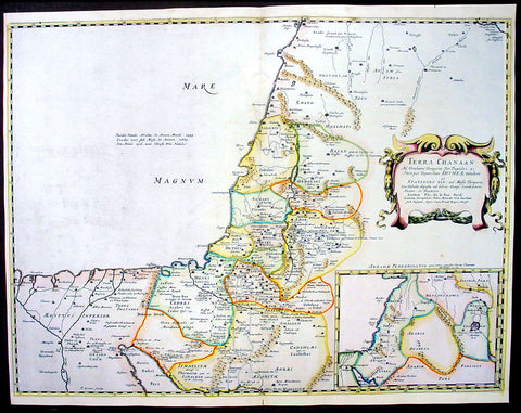 1650 Nicolas Sanson Antique Map of The Holy Lands, Canaan