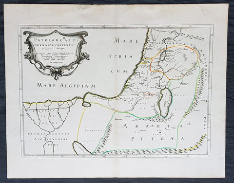1640 Nicolas Sanson Antique Map of The Holy Land, Egypt, Saudi - Knights Templar