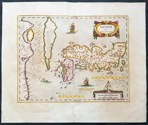 1639 Jansson & Hondius Large Antique Map of Japan, Korea & China - Japoniae Nova Descriptio