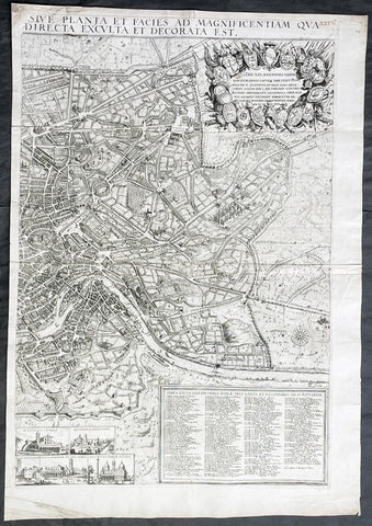 1679 Jacob von Sandrart & Giovanni Battista Falda Large Left Hand Sheet of Rome