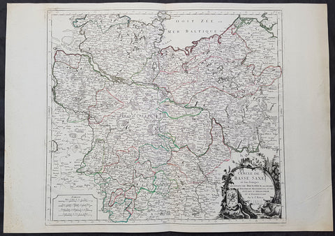 1778 Santini Antique Map Lower Saxon Circle Germany, Holstien Bremen Mecklenburg