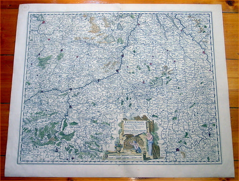 1670 Visscher Large Antique Map of The Liege Region of Belgium - Maastricht