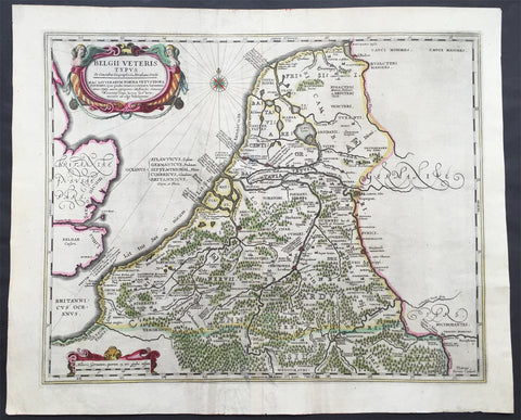 1638 Jansson Large Antique Map of The Netherlands & Belgium