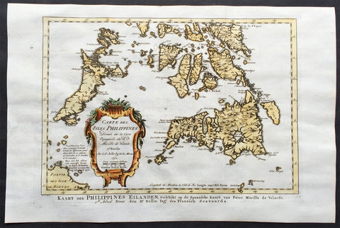 1752 Bellin Original Antique Map Islands of the Southern Philippines - Mindanao