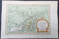 1757 Nicolas Bellin Large Antique Map St Lawrence River to Lake Ontario, Canada
