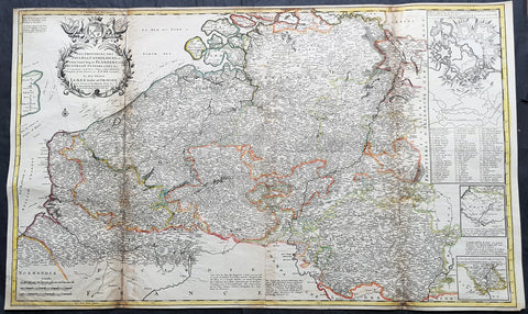 1720 Moll Large Antique Map of The Low Countries, Flanders Netherlands & Belgium