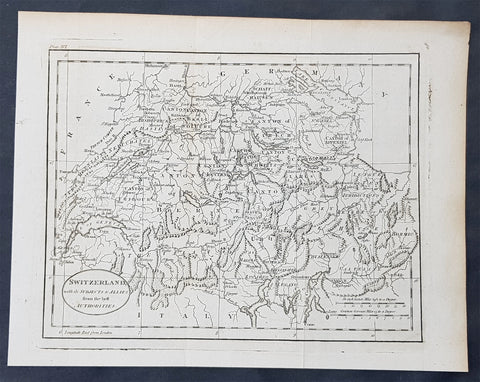 1770 John Cary Original Antique Map of Switzerland