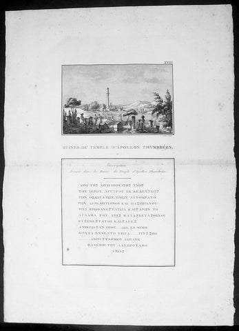 1802 J B Lechevalier Antique Print Temple Apollo Ruins Gülpınar Çanakkale Turkey