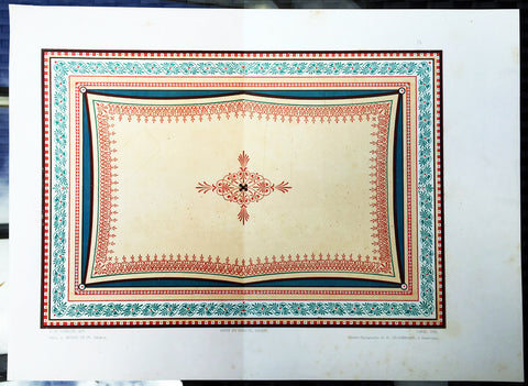 1862 Morel & Lemercier Large Antique French Lithograph Decoration Print