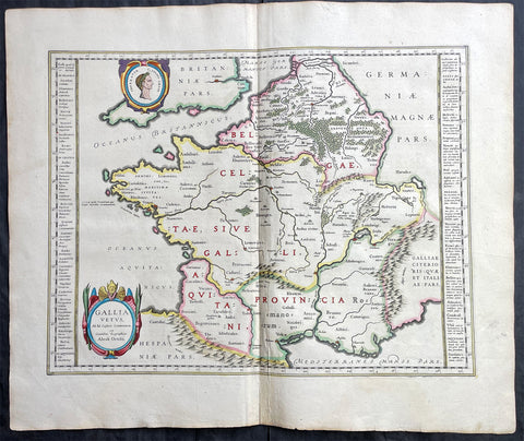 1638 Joan Blaeu & Abraham Ortelius Antiue Map of France