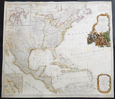 1794 Thomas Pownall & Kitchin Large Post Revolutionary War Map of North America