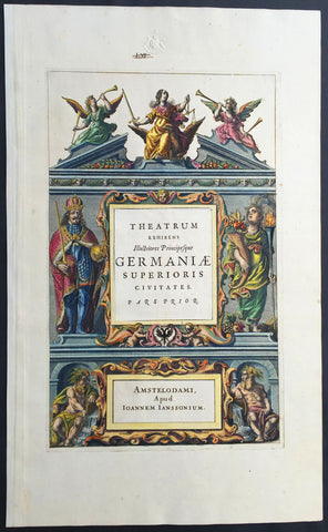 1640 Jansson Old, Antique German Atlas Title Page