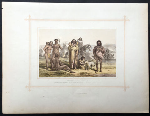 1880 Blackie & Son Antique Print South American Indians