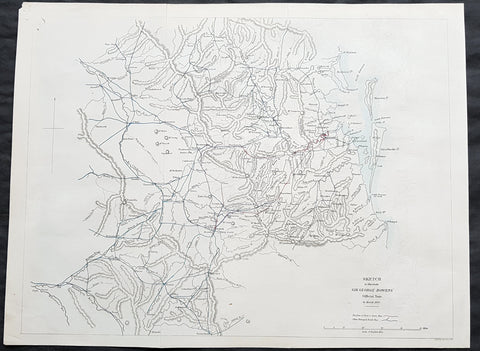 1861 Arrowsmith Rare Antique Map of Queensland, Brisbane to Toowoomba & Warwick - Bowen