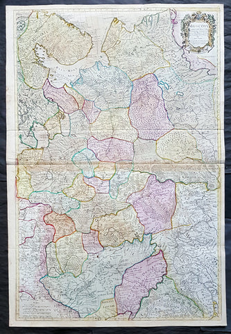 1712 Senex Large Original Antique Map of Europe Russia, Moscow - Finland to Azov