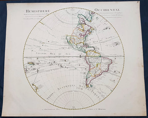 1720 Guillaume Delisle Large Antique Map of America, New Zealand, Pacific Ocean