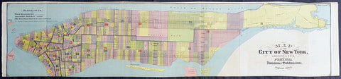 1869 DT Valentine Large Antique Map of New York City