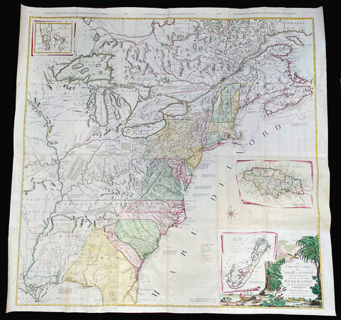 1778 John Mitchell & Antonio Zatta 12 Sheet Antique Map of North America - Rare