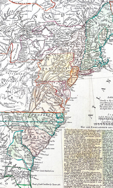 1756 Homann Antique Map Colonial United States North America French Indian War