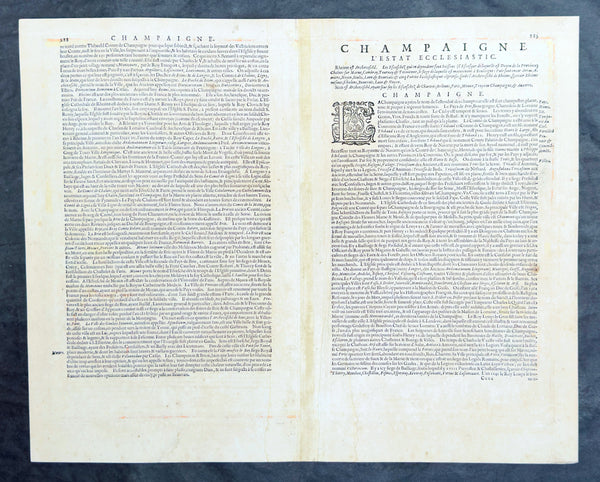 1628 Gerard Mercator & Henricus Hondius Antique Map, Champagne Region of France