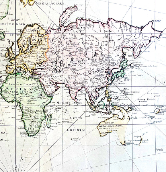 1750 J N Bellin Large Antique World Map on Mercators Projection - 27091