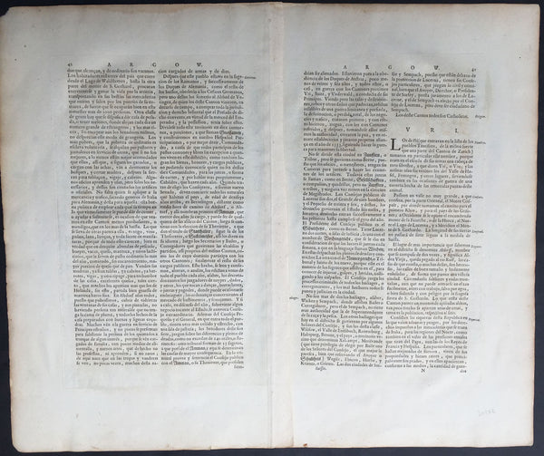 1659 Joan Blaeu Antique Map of The Cantons of Aargau & Zurich, Switzerland